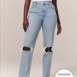 Abercrombie high rise straight jeans